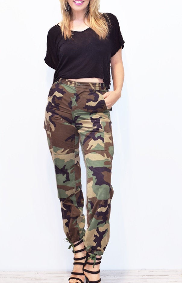 Vintage Camo Pants All Sizes Surplus Authentic Military Reclaimed Cargo Pants