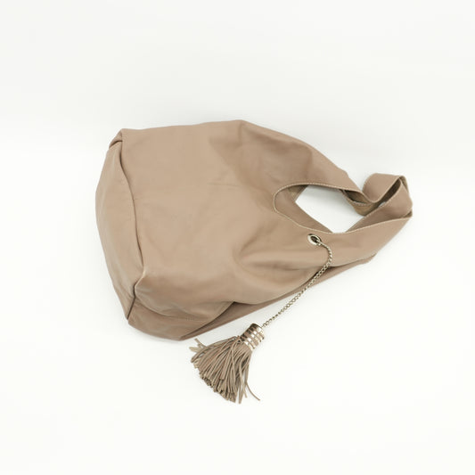 beigeleatherslouchyhobolunchbagsatchellongchainfringe-2.jpg