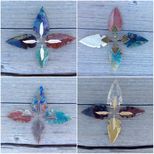 Arrowhead Necklace | Flint Stone Tribal Necklace made to order Customizable