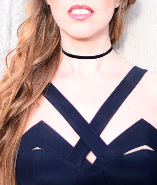 Choker Necklace French Velvet Choker Necklace Choose from Wide Thin or double