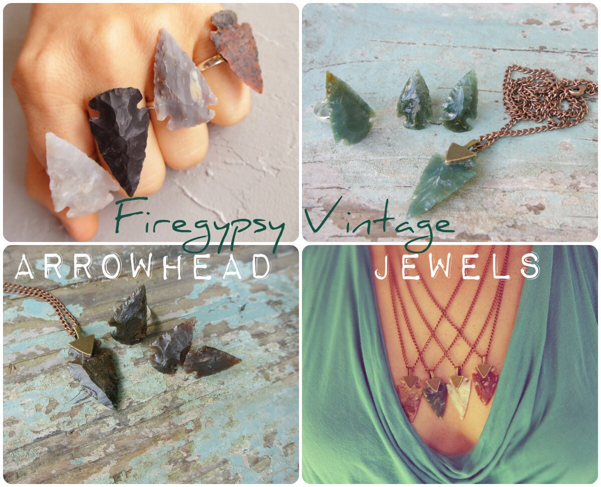 Arrowhead Necklace Jasper Flint Stone Tribal Necklace Made To Order Customizable