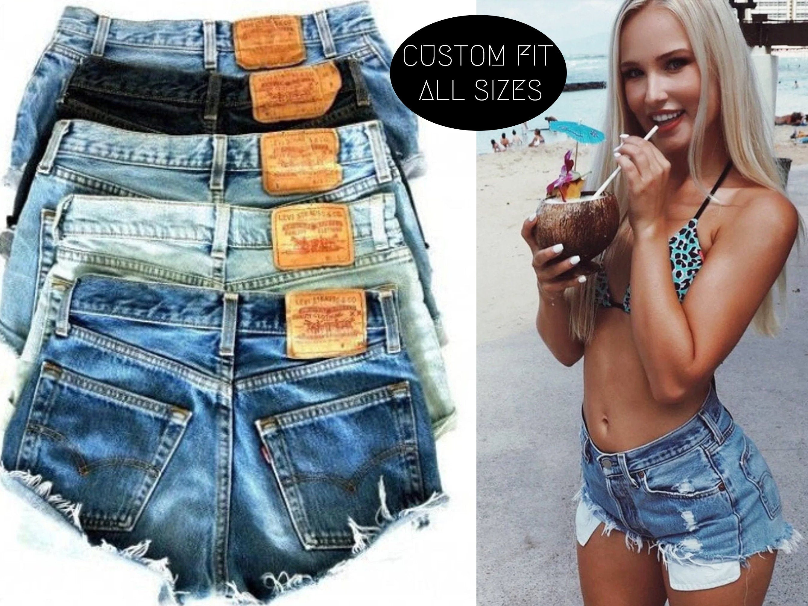 Vintage LEVI Shorts All Sizes CUSTOM-FIT Button Fly 501's or Zip