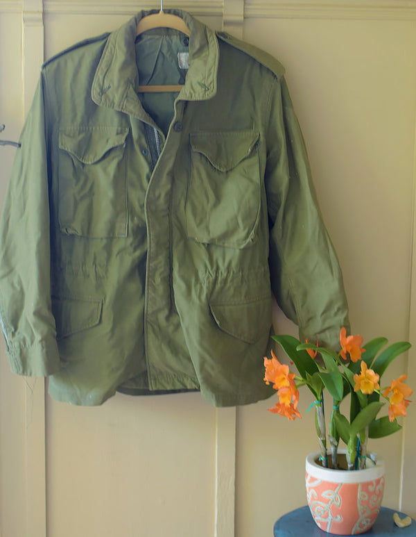 Vintage Green Army Jacket WINTER Coat Authentic Military Issue 1960-1990's Era