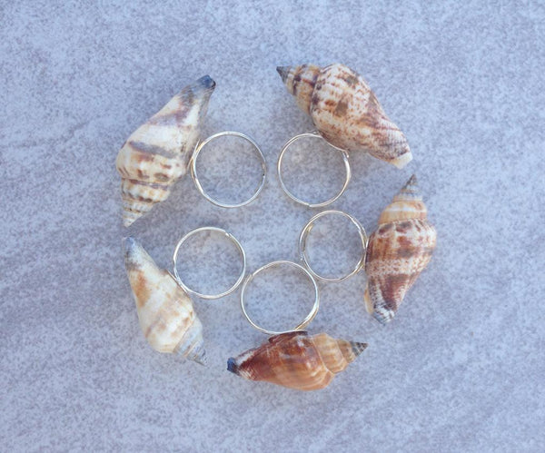 Seashell Ring Ocean Beach Shell Mermaid Statement Adjustable Ring