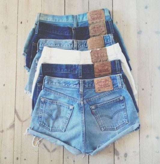Vintage Levi's Shorts Denim Cutoffs Mid-waist Distressed Levi Jean Shorts