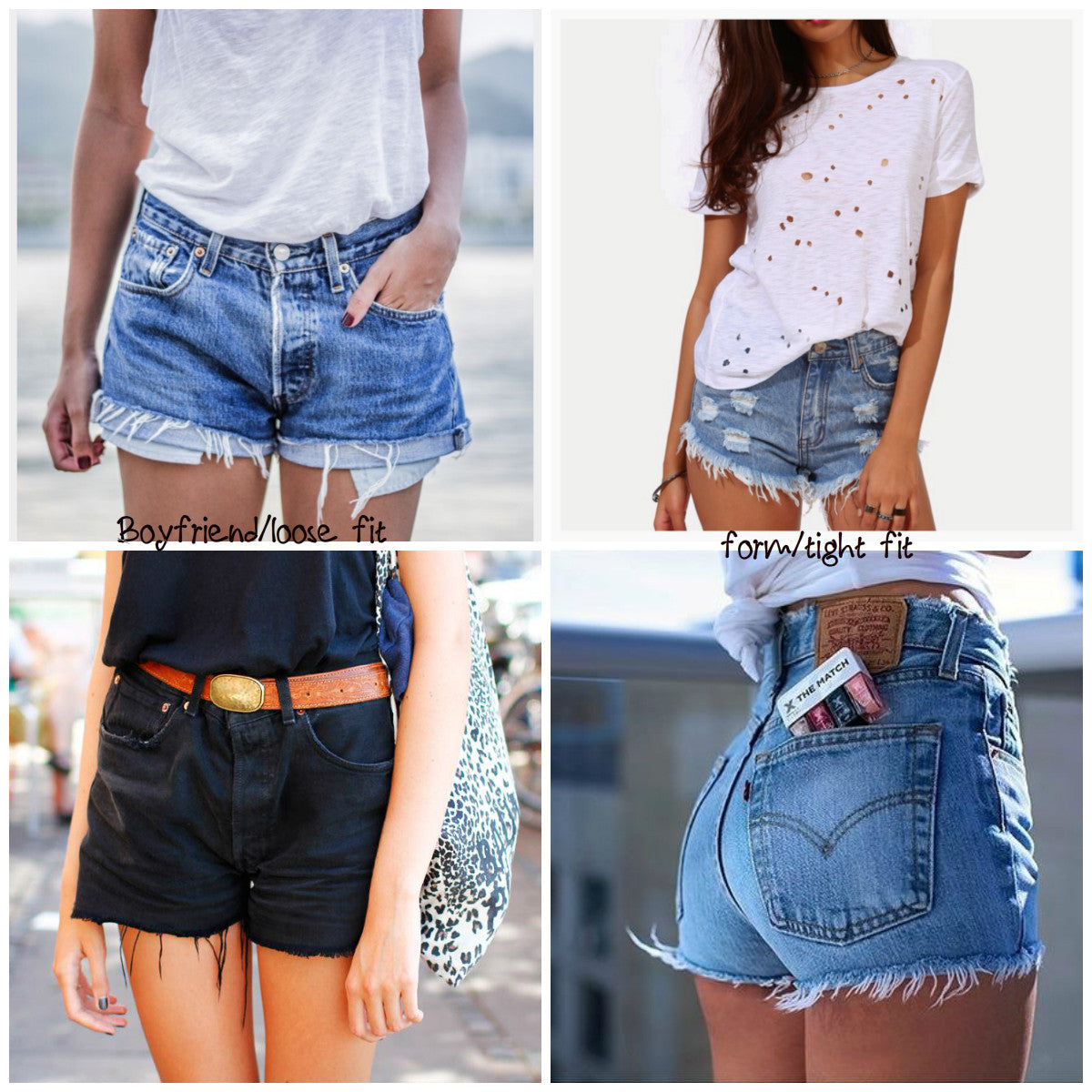 LEVI Denim Cutoff Shorts Vintage Custom-fit Jean Shorts All Sizes