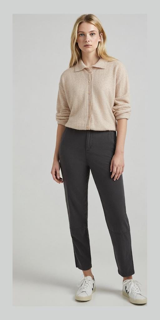 Vintage Beige Wool Cardigan Sweater IRELAND Soft Knit Button-Up Size XL