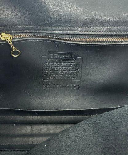 Vintage Coach Black Flap Crossbody Bag Classic 80s 90s Glove Tanned Leather Purse