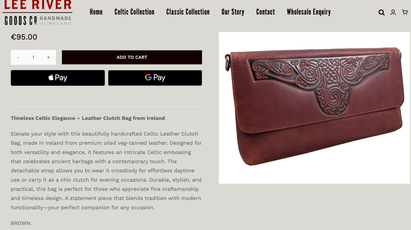 Vintage Brown Leather Celtic Knot Petite Crossbody Cell Phone Wallet Clutch Bag