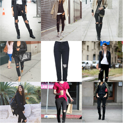 Levi Jeans Vintage Denim Black Charcoal CUSTOM-FIT All SIZES Straight Leg 501 Levi's Boyfriend Jeans