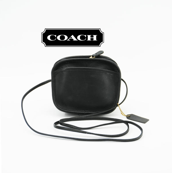 Vintage Coach Mini Hadley Black Leather Small Bag 90s Crossbody Purse