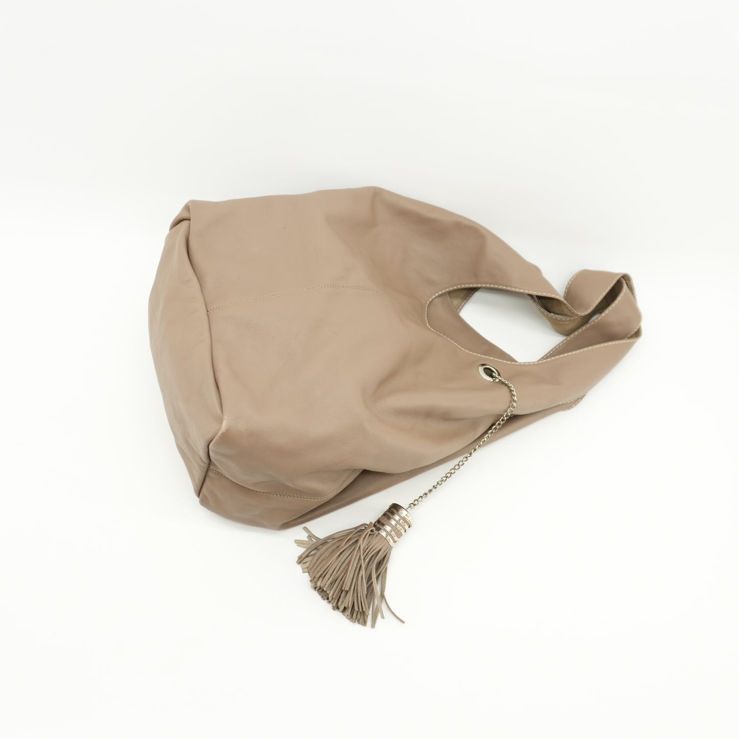 beigeleatherslouchyhobolunchbagsatchellongchainfringe-2.jpg