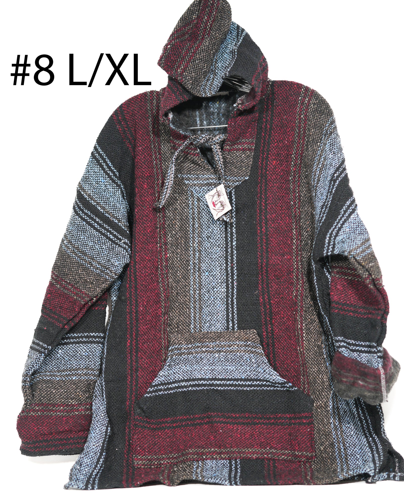 Baja Surf Poncho Vintage 90s Mexican Hoodie OVERSIZE Sweater