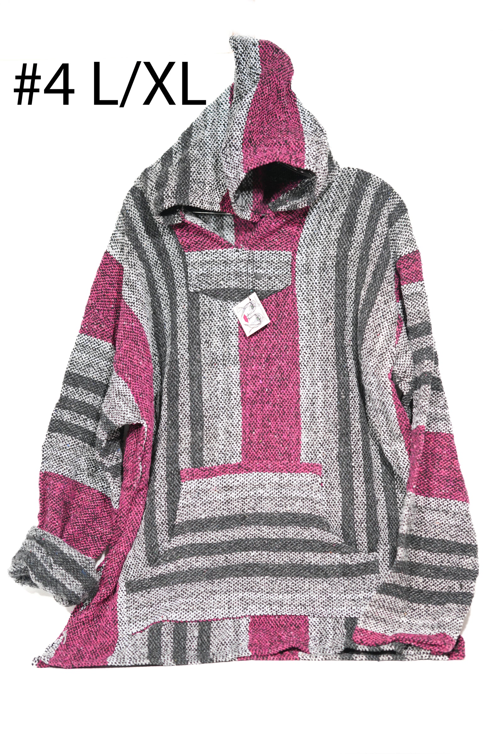 ジャケット・アウター 70s Mexican rug hoodie jacket Vintage Baja Hoodie - Mexican Woven Blanket Jacket