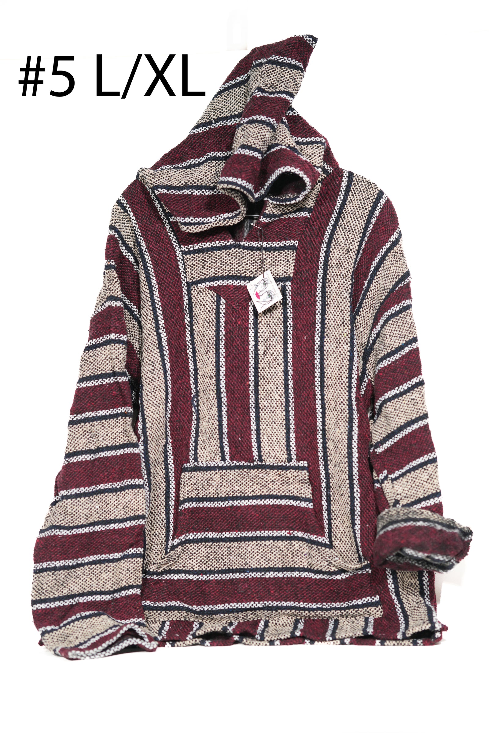 ジャケット・アウター 70s Mexican rug hoodie jacket Vintage Baja Hoodie - Mexican Woven Blanket Jacket