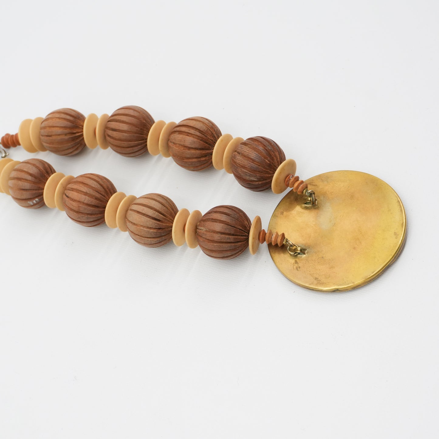 Vintage Beaded 70s Necklace Wood Chunky Beads Boho Geometric Tribal Collection