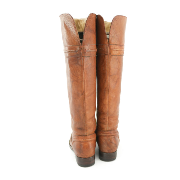 Vintage Frye Boots Sz. 8 Tall OTK Brown Leather Knee-High Boots Women's Size 8