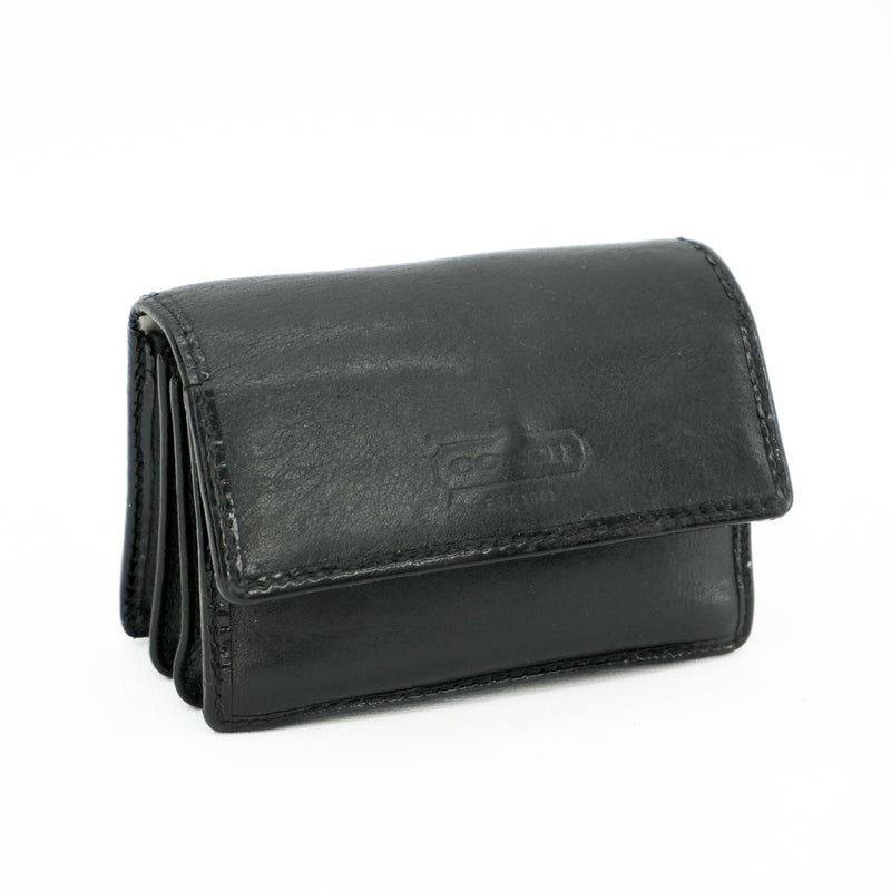 Vintage COACH Black Leather Mini Card Wallet