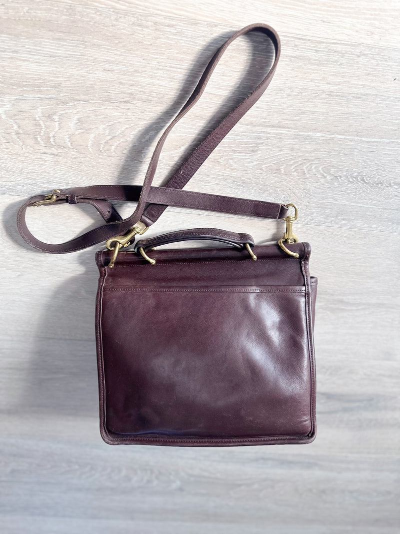 Coach Brown Distressed Leather Satchel Shoulder Bag w/ Matching Kisslock  Wallet | eBay