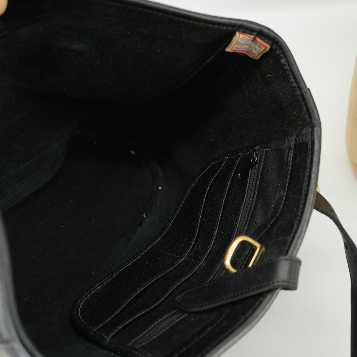 Dooney & Bourke Vintage Black Bucket Tote 90s Purse All Weather Leather Shoulder Bag