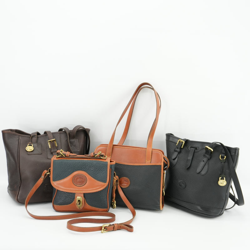 Dooney & Bourke Vintage Black Bucket Tote 90s Purse All Weather Leather Shoulder Bag