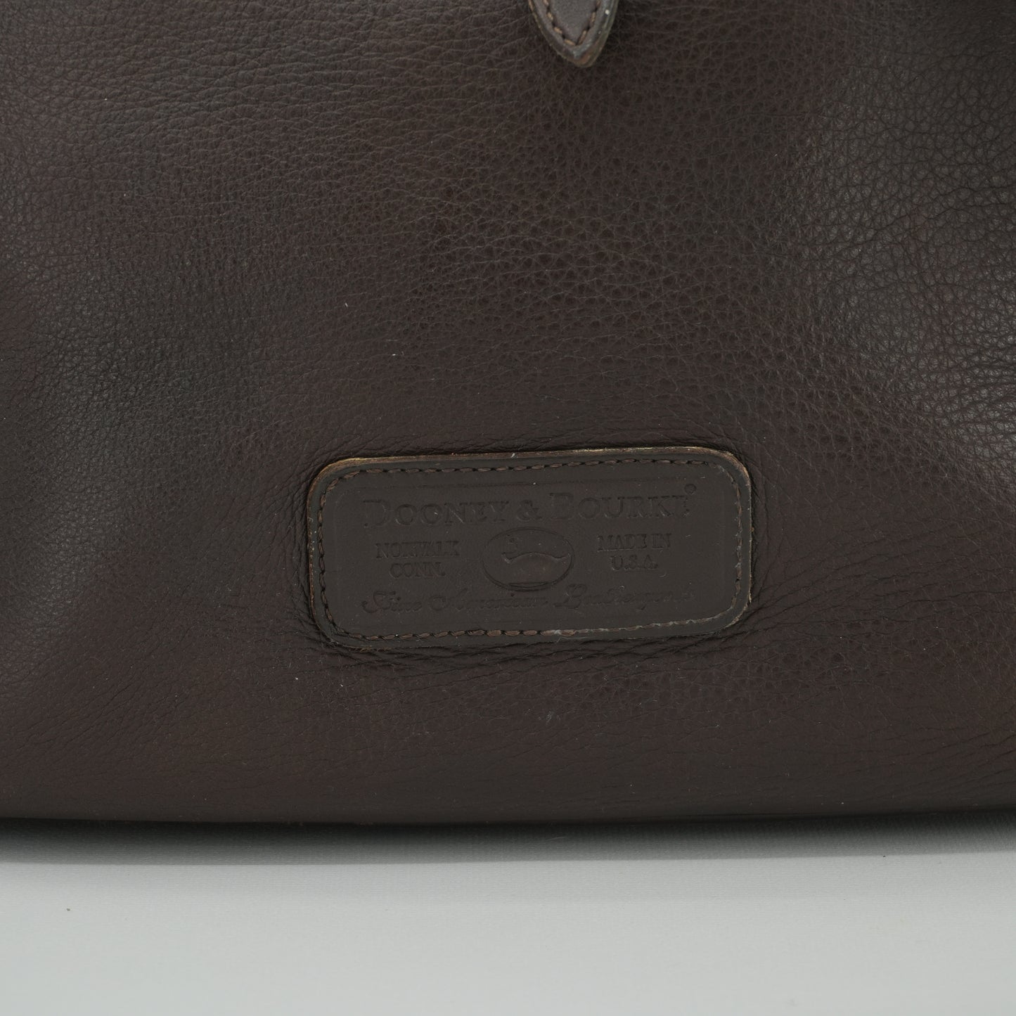 Dooney & Bourke Vintage Brown Bucket Tote 90s Purse All Weather Leather Shoulder Bag