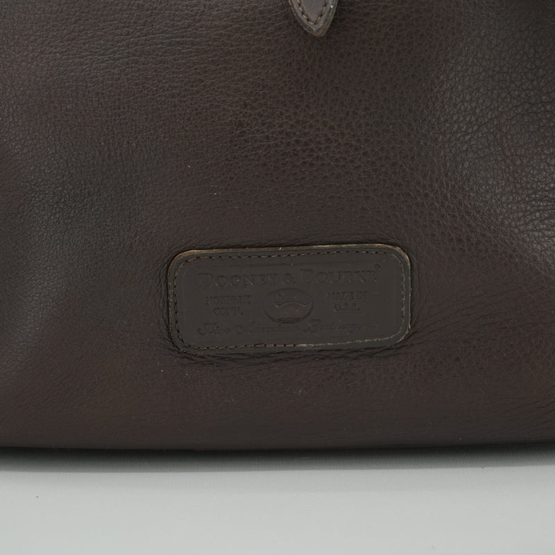 Dooney & Bourke Vintage Brown Bucket Tote 90s Purse All Weather Leather Shoulder Bag