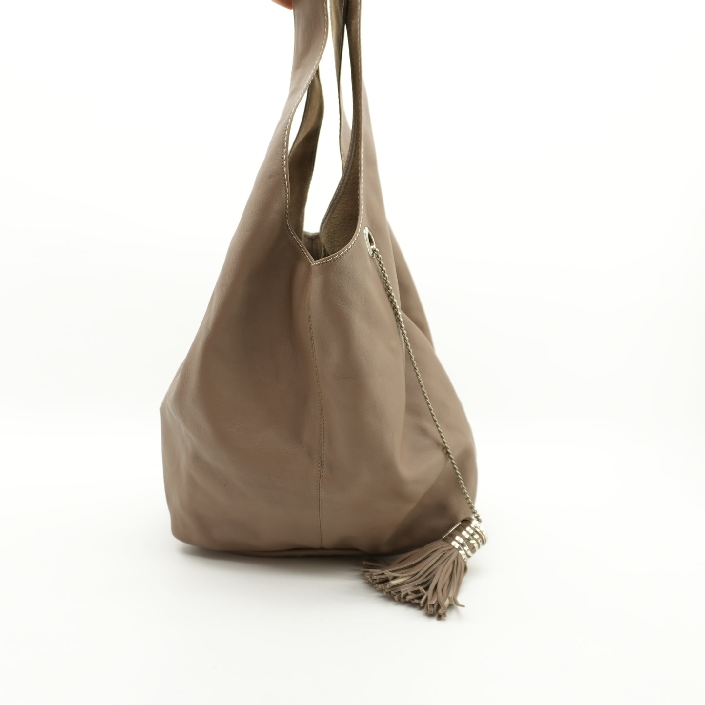 beigeleatherslouchyhobolunchbagsatchellongchainfringe-3.jpg