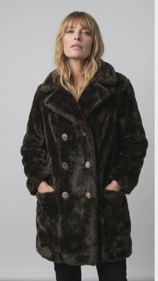 Vintage Cropped Faux Fur Fuzzy Bolero Coat Black Size Small Medium