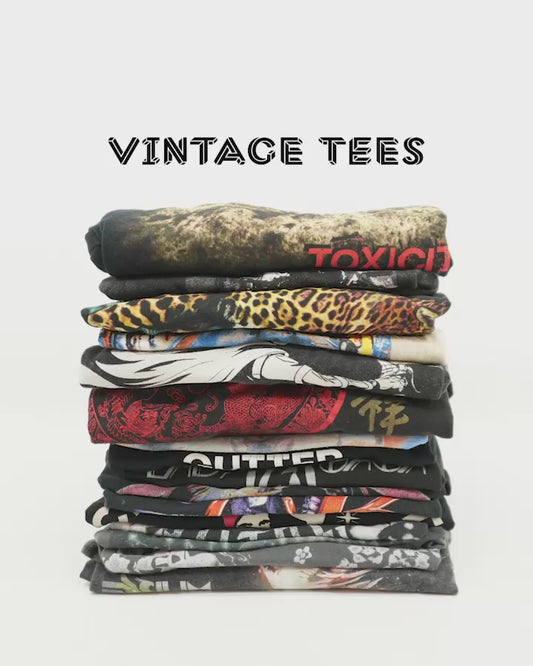 Vintage Tshirts Black Cotton 90s to Y2K Graphic Print Tees Band Rap Retro Unisex All Size S-XL