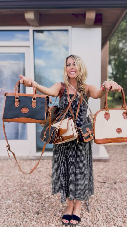 Dooney & Bourke Vintage Black Bucket Tote 90s Purse All Weather Leather Shoulder Bag