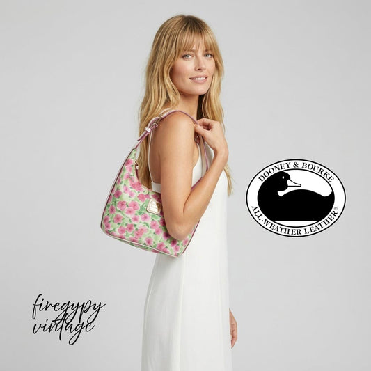 dooneybourkey2kfloralsatchelbagpinkgreenwhiteleathervintage.jpg