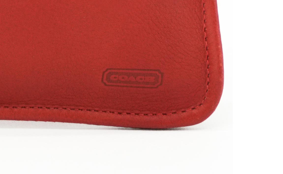 Vintage COACH Bag 90s Charm Leather Wristlet Wallet Zip Pouch Red Petite Bag