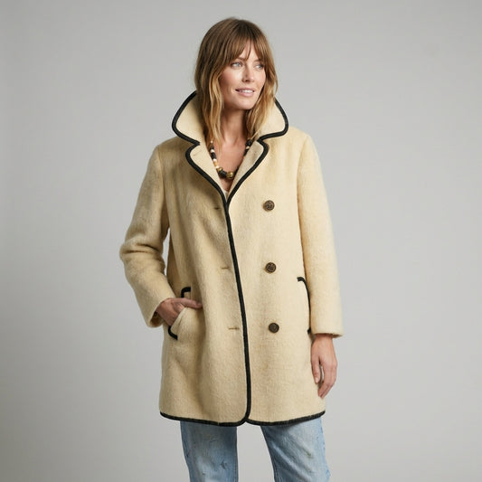 Vintage 1960s Wool Alpine Coat Austrian Dutch Scandinavian Peacoat