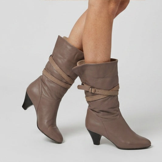 grayboots75avantgardeartbootsvintagegray80sslouchheelbeltedsnakebooties.jpg