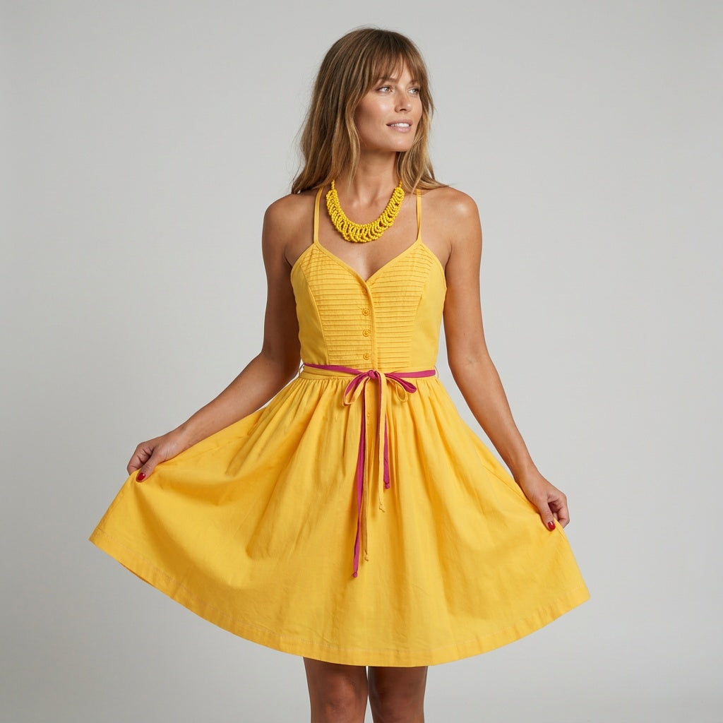 vintage1970smustardyellowsweetheartswingsundress.jpg