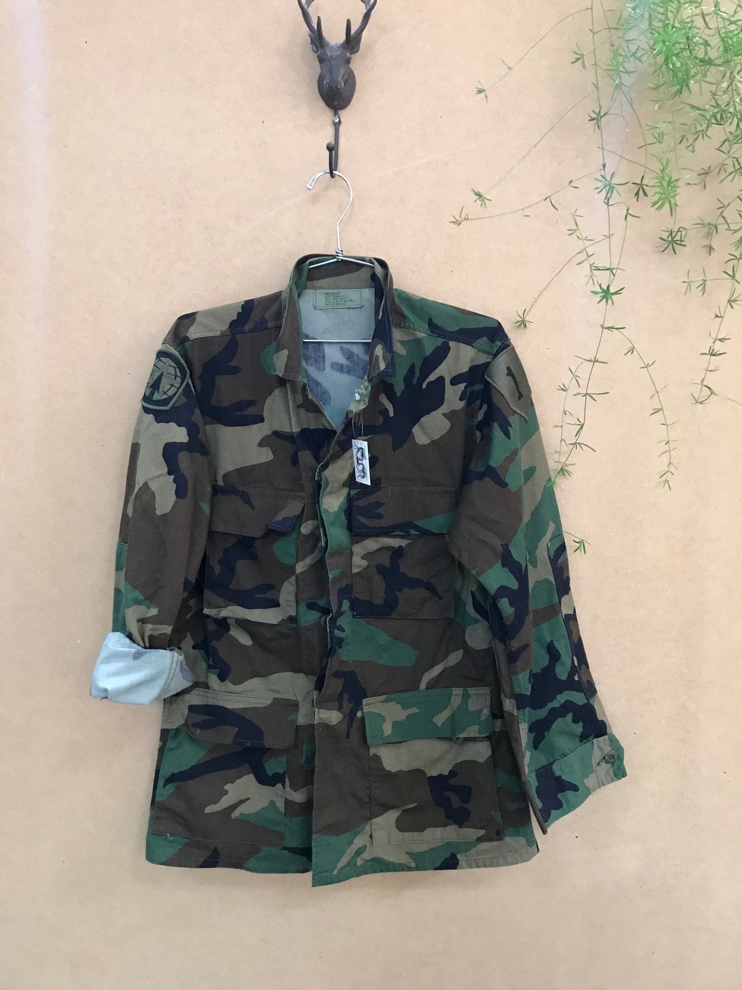 Vintage Camo Jacket 90s Military Army Issued Slouchy Grunge Button Down All Sizes
