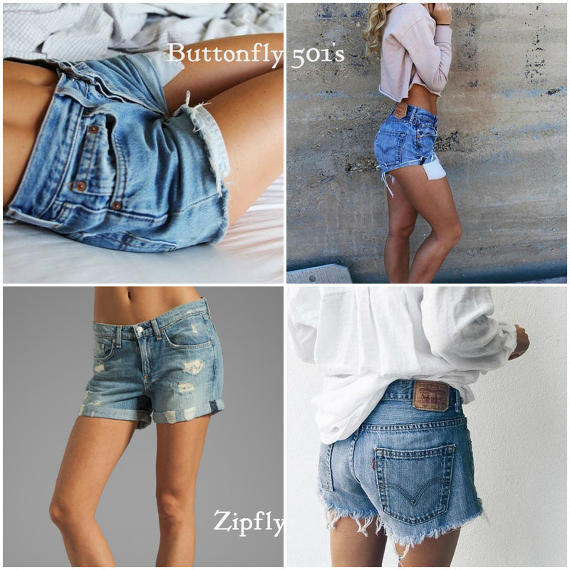 LEVI Denim Cutoff Shorts Vintage Custom-fit Jean Shorts All Sizes