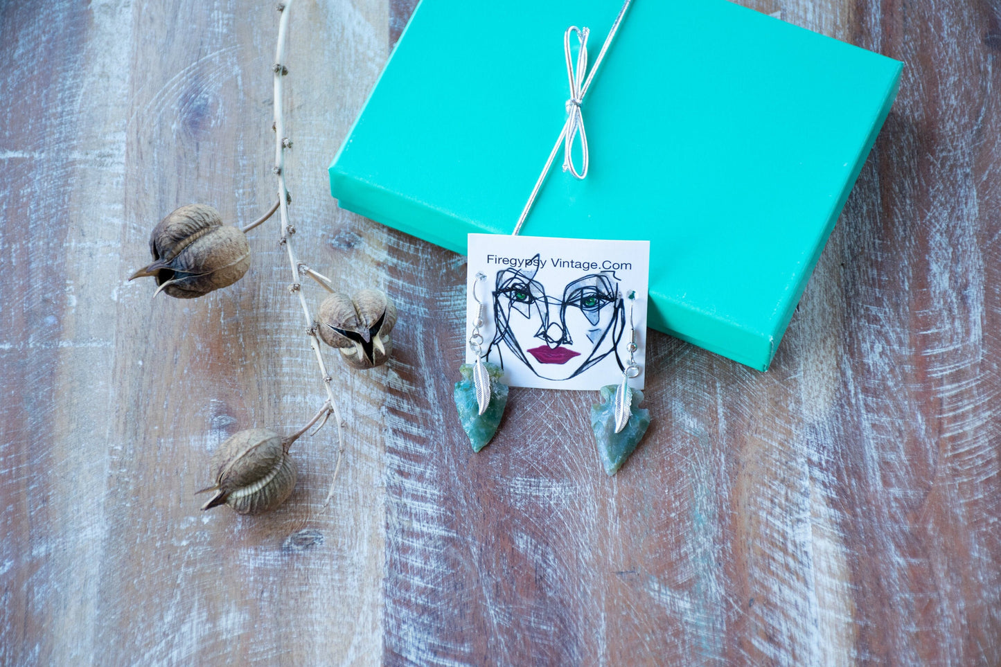 Arrowhead Flint Stone Colorful Earrings Drop or Post Earrings