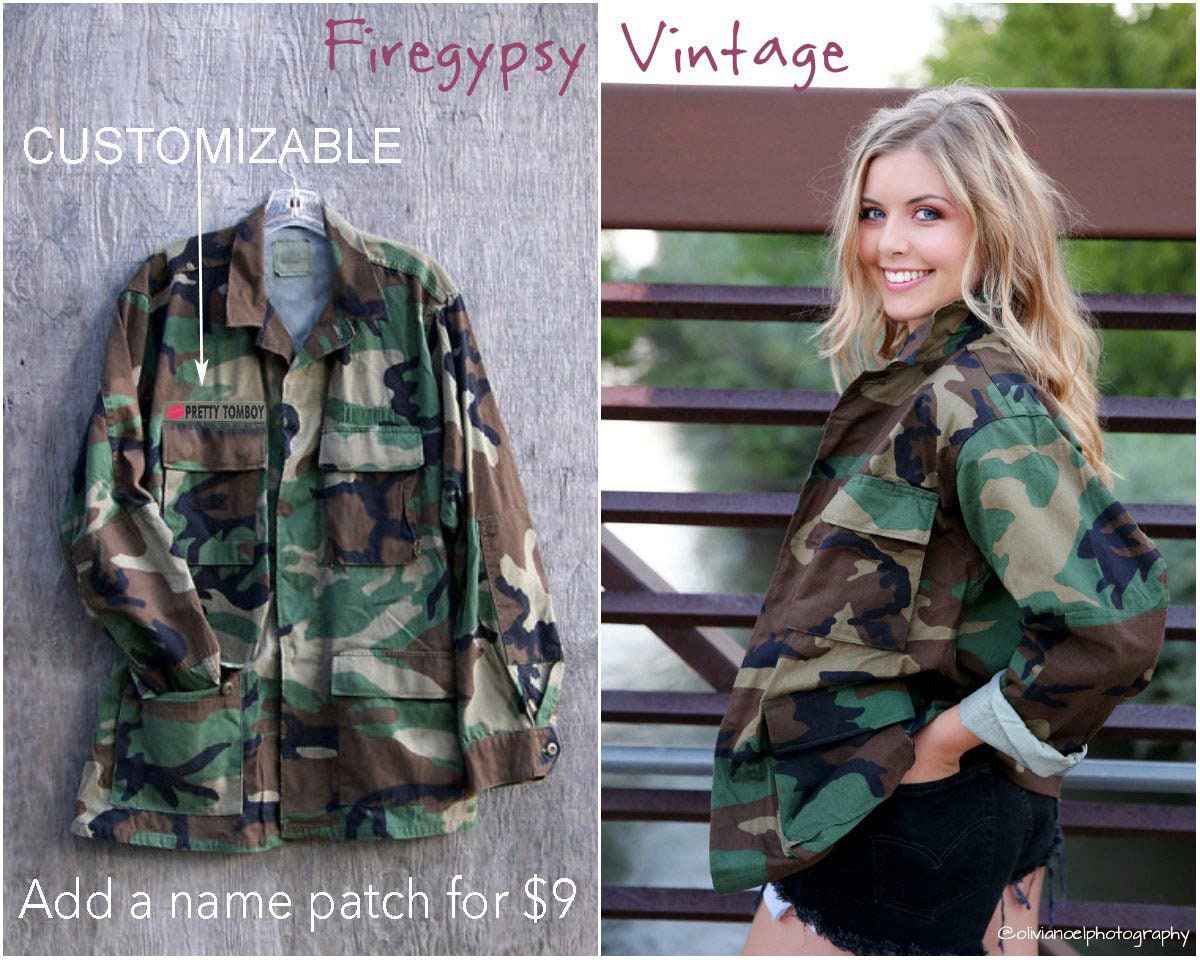 Camo Jacket Vintage Military Army Jacket Authentic Military Issue Button Down Jacket ALL SIZES
