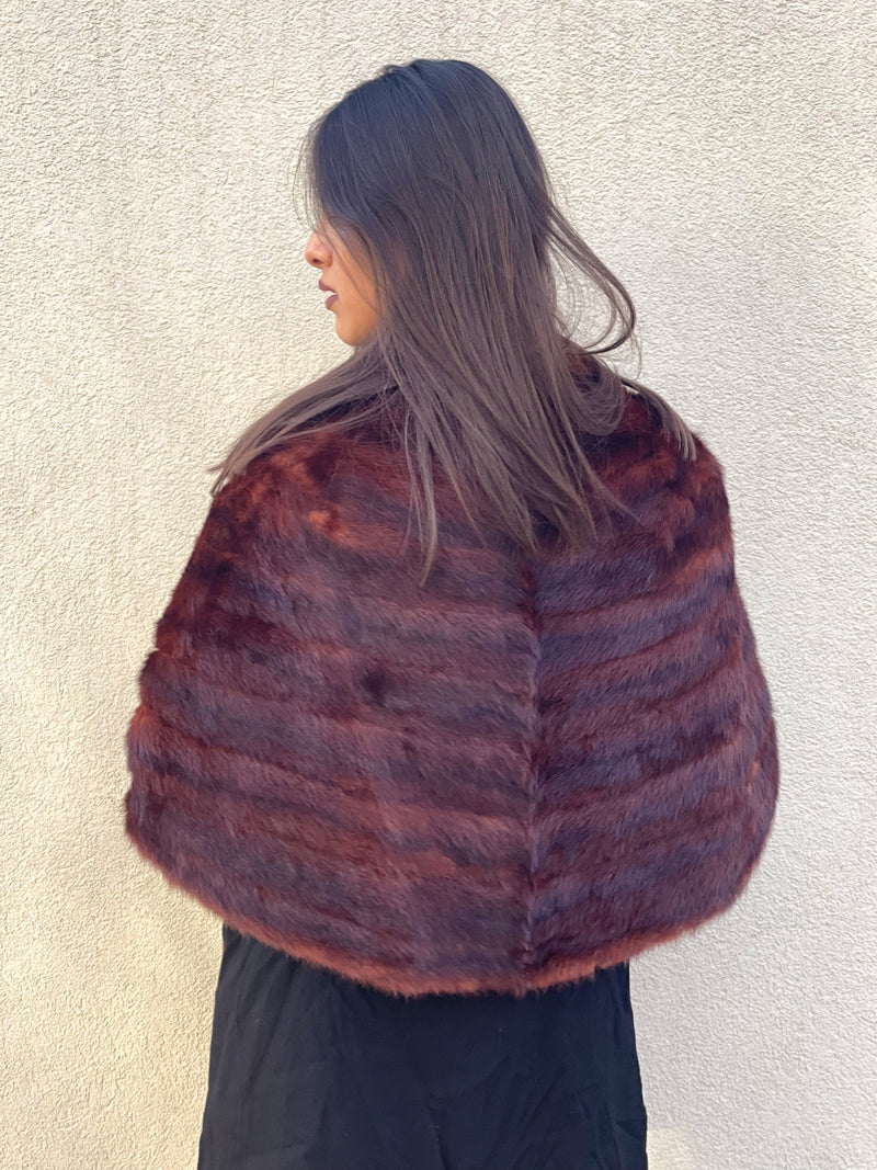 SABLE Mink Fur Vintage 1940’s Caplet Jacket Stole Shawl Winter Wrap