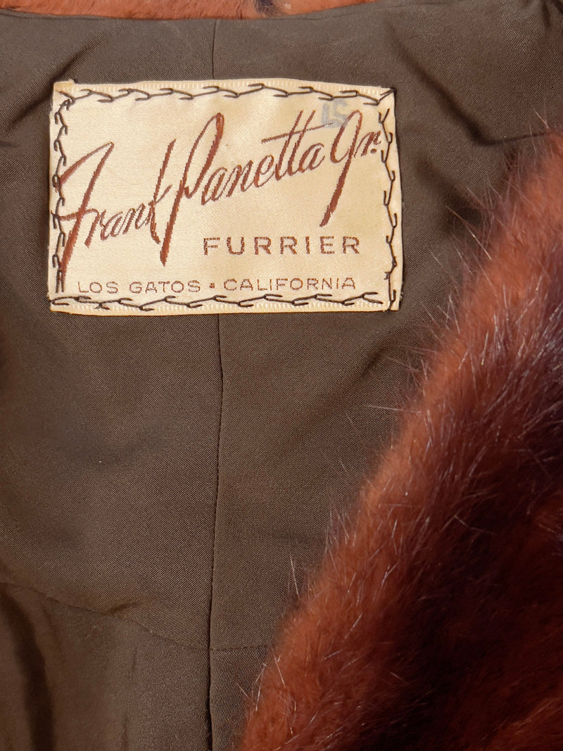 SABLE Mink Fur Vintage 1940’s Caplet Jacket Stole Shawl Winter Wrap