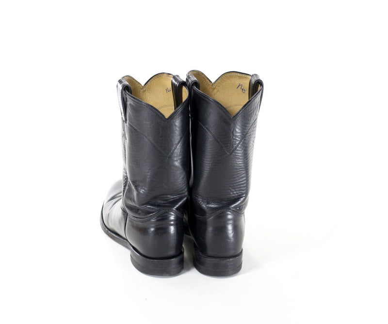 Black Cowboy Boots Sz 6.5 JUSTIN Western Rocker Leather Boots Womens Size 6.5