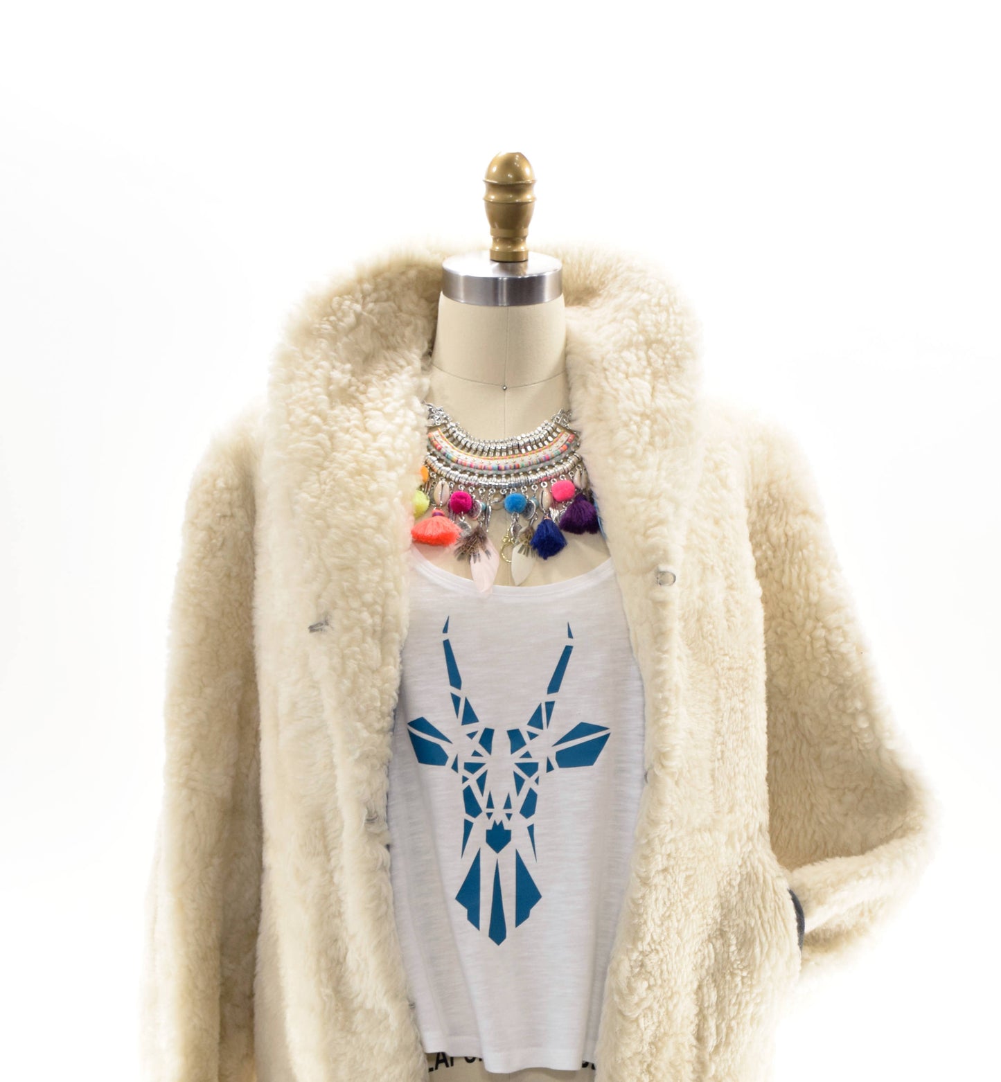 Boho Tribal Necklace Gypsy Charm Coin Colorful Feather Shell Tassel Fringe Gift Bib Necklace