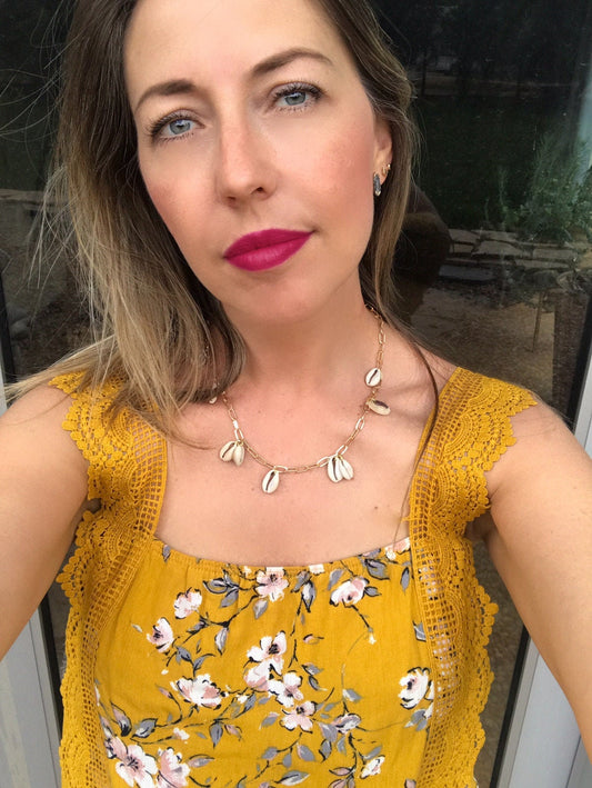 Seashell Necklace Shell Charm Chain Necklace Cowrie Cowry Shells