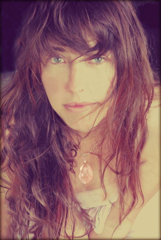 Sterling and Glass Necklace Tear Drop Sterling Silver Crystal Pendant Necklace