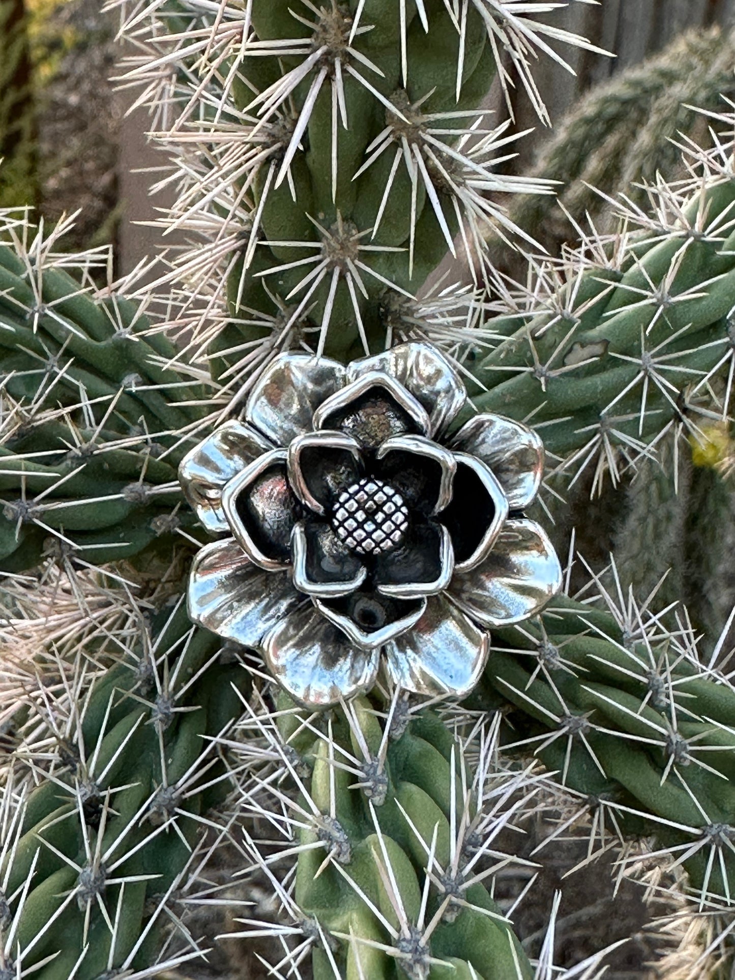 Flower Ring Sterling Silver ADJUSTABLE Large Ring All Sizes