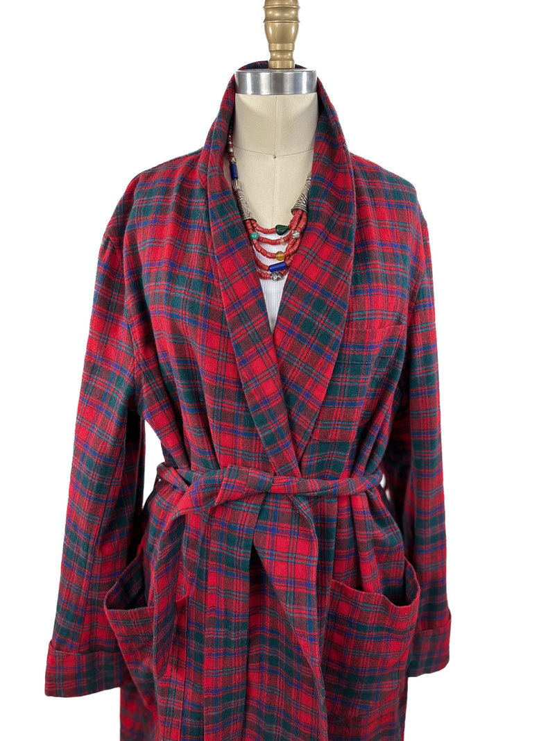 PENDLETON 1950s Vintage Plaid Robe Tartan Dress Coat Unisex Wool