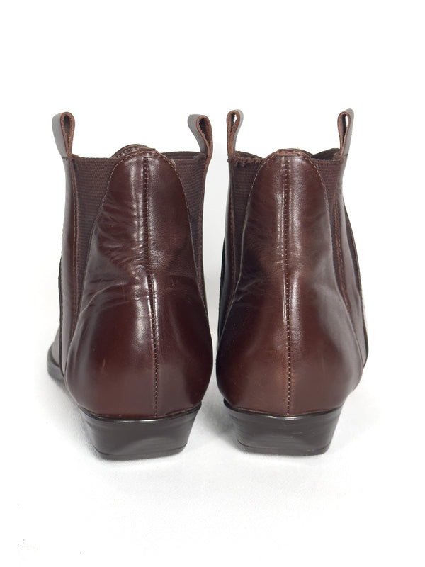 Vintage Short Boots Size 9 Brown Ankle Booties Short 1990s Cowgirl Boots Sz. 9