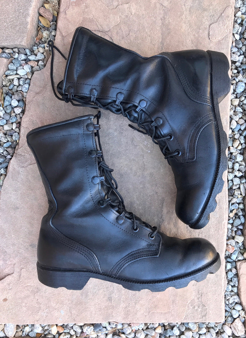 artilleri Sekretær Barber Vintage Military Boots Size 9 Black Leather Army Combat Boots Womens S –  FIREGYPSY VINTAGE
